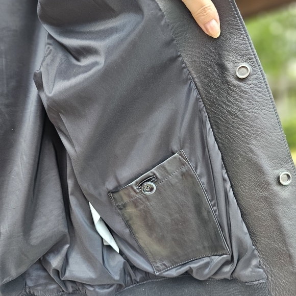 EMPORIO Armani black butter soft leather bomber jacket  M - Picture 9 of 16